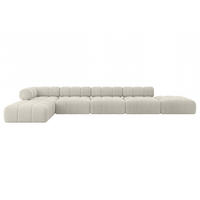 ECKSOFA modulares Sofa Kerru-L3 - 475x190x70 cm Creme Cord - Hellgrau/Creme, Holzwerkstoff/Textil (475/190cm) - ALTDECOR