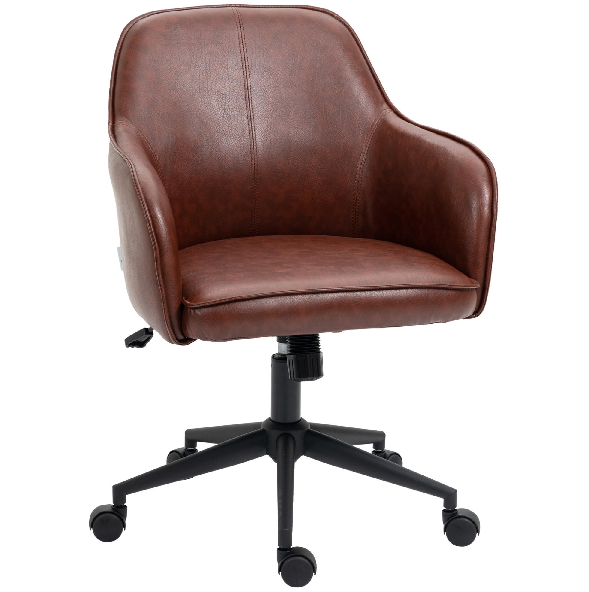 BÜROSTUHL höhenverstellbar mit Wippfunktion Kunstlederoptik Braun - Braun, Metall (62/91/58.5cm) - Meubliv