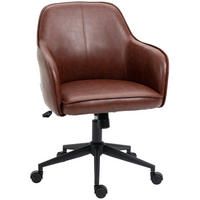 BÜROSTUHL höhenverstellbar mit Wippfunktion Kunstlederoptik Braun - Braun, Metall (62/91/58.5cm) - Meubliv