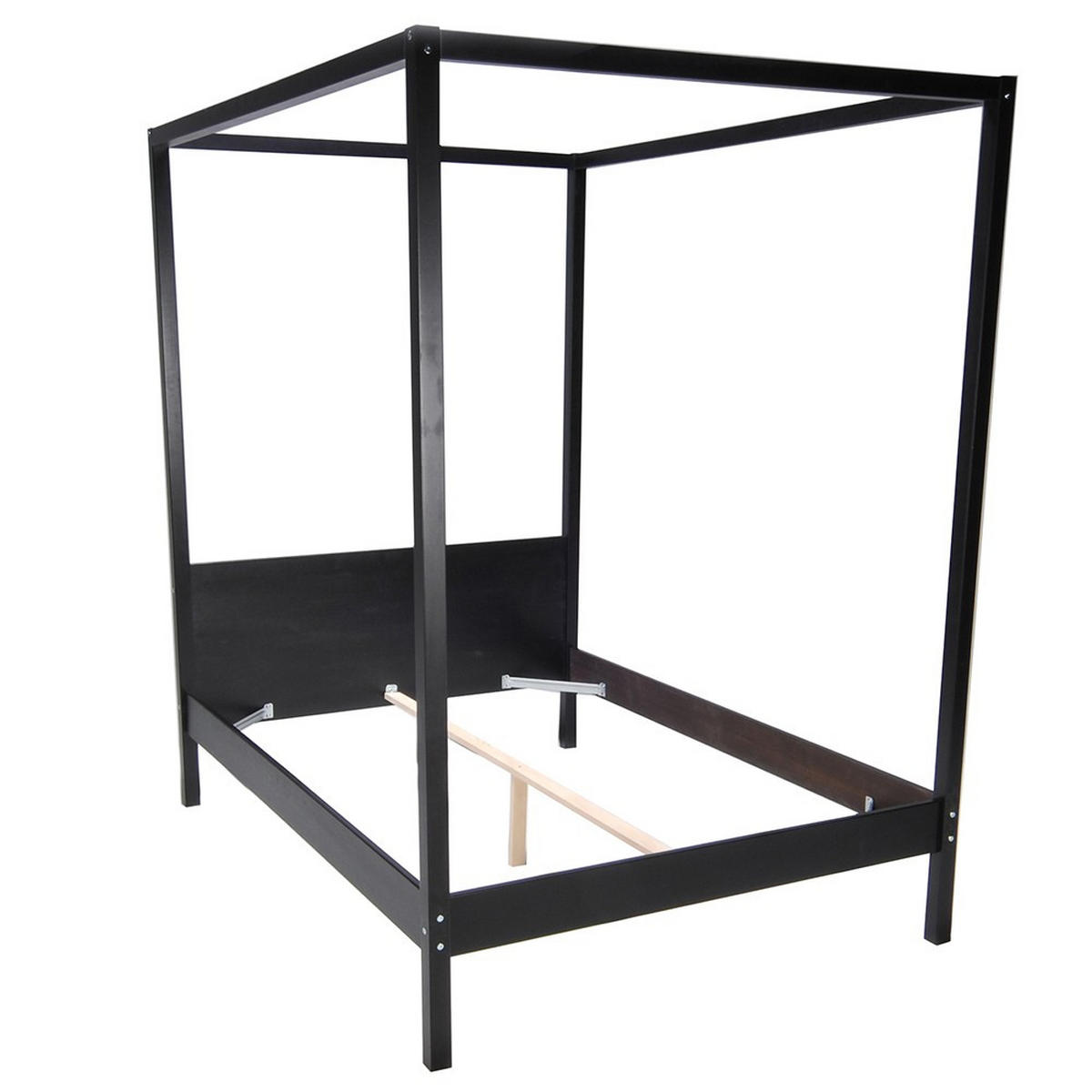 HIMMELBETT ROMANCE / Doppelbett 140x190 - Schwarz - Schwarz, Holzwerkstoff (140/190cm) - Weber Industries