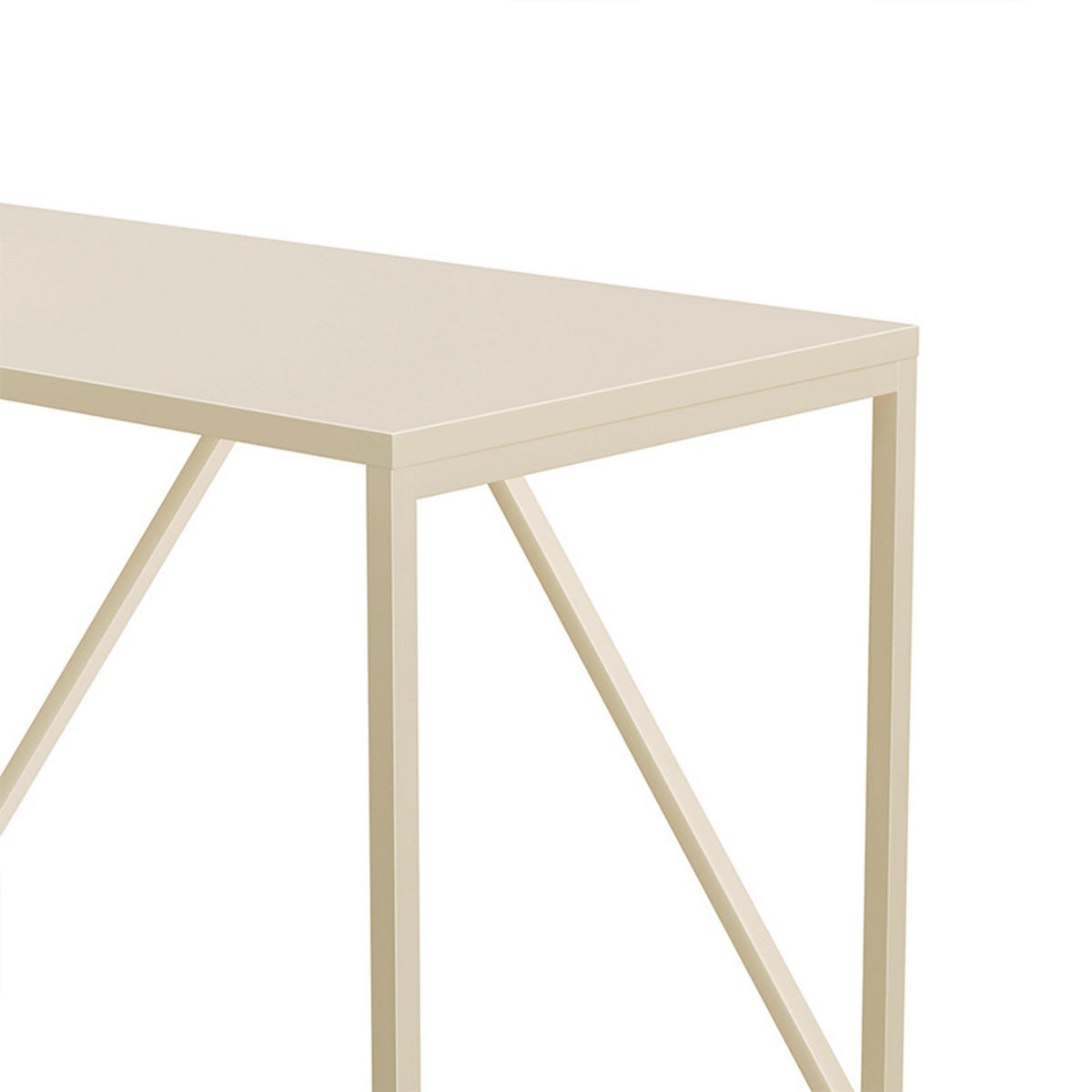SCHREIBTISCH 120 cm, Ekru - Weiß, Metall (120/60/78cm) - Oviala