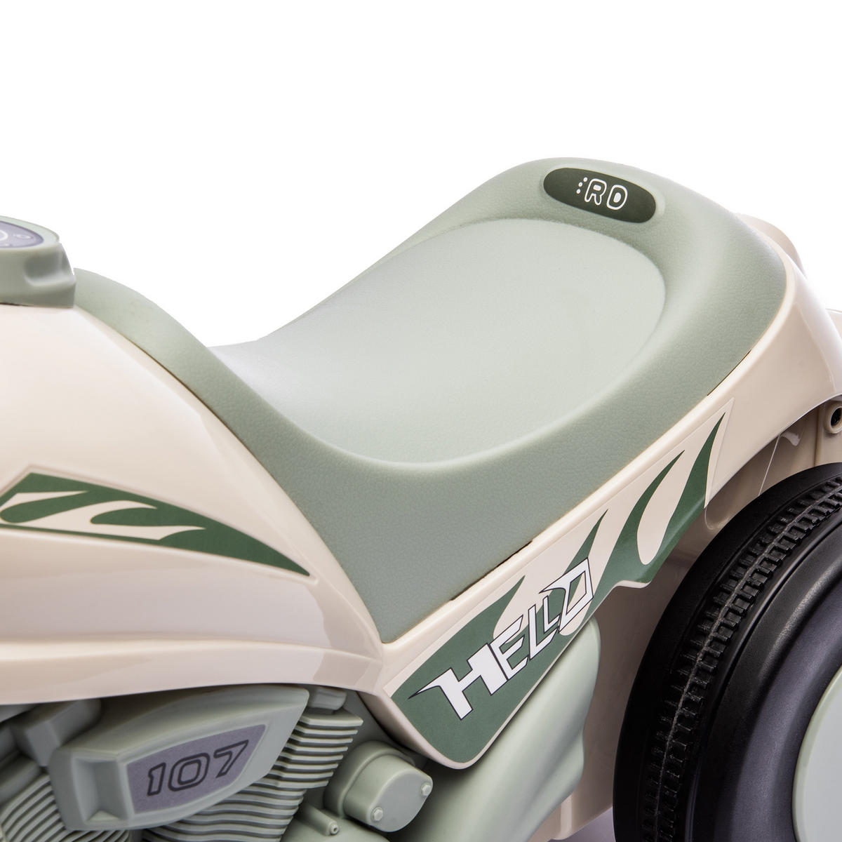 RUTSCHAUTO, Motorrad-Design, Musik und Seifenblasen, für 2-5 Jahre - Creme/Weiß, Kunststoff/Metall (80/35.5/42cm) - AIYAPLAY