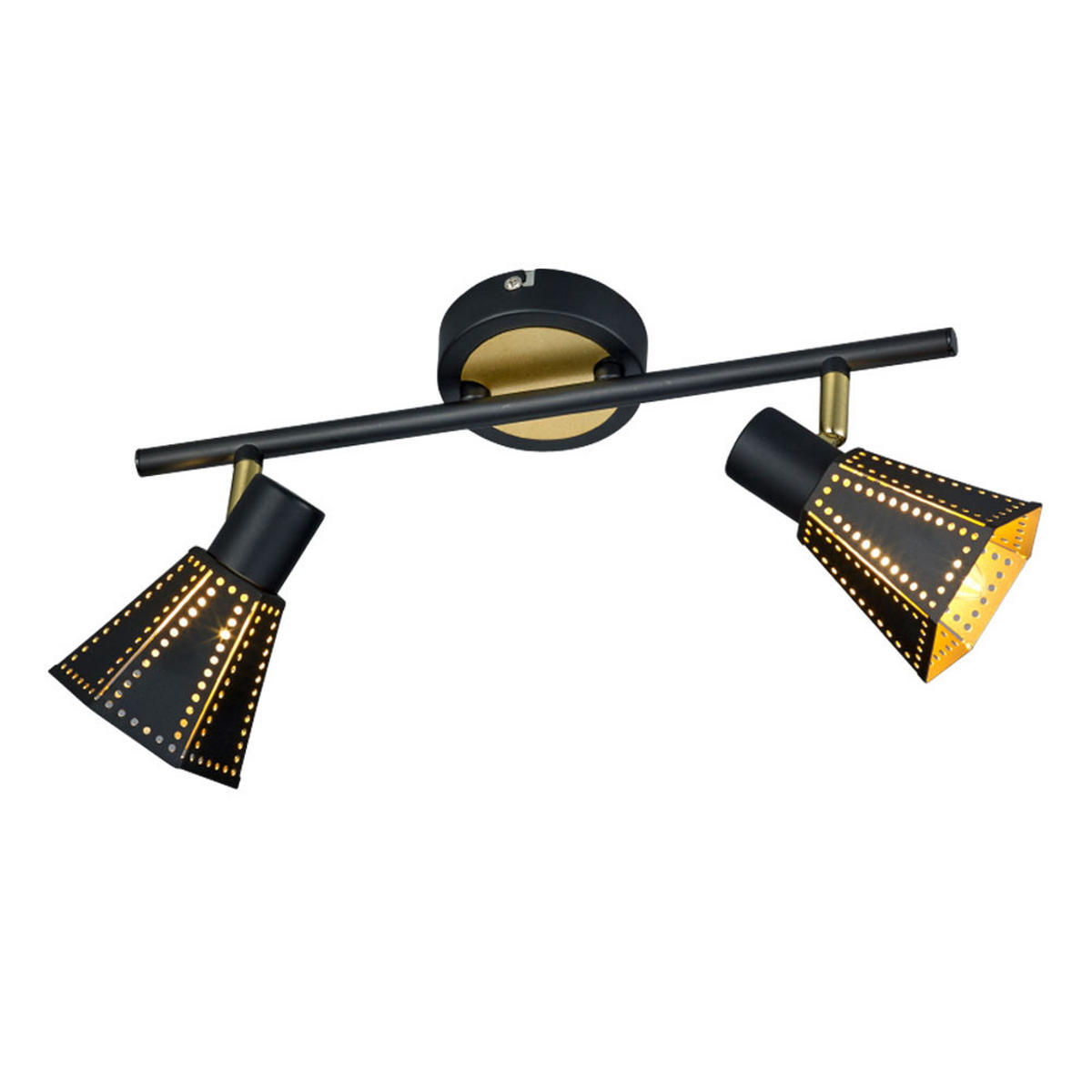 LED DECKENLEUCHTE Metall Schwarz-Gold HOUSTON - Schwarz, Metall (36.5/9.5/19cm)