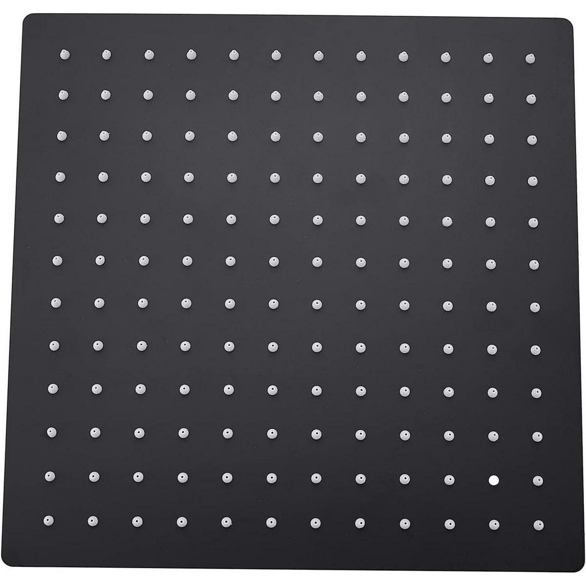 DUSCHKOPF Regendusche 30 cm Quadratisch Schwarz Edelstahl - Schwarz, Metall (30.5/12.7/30.5cm)