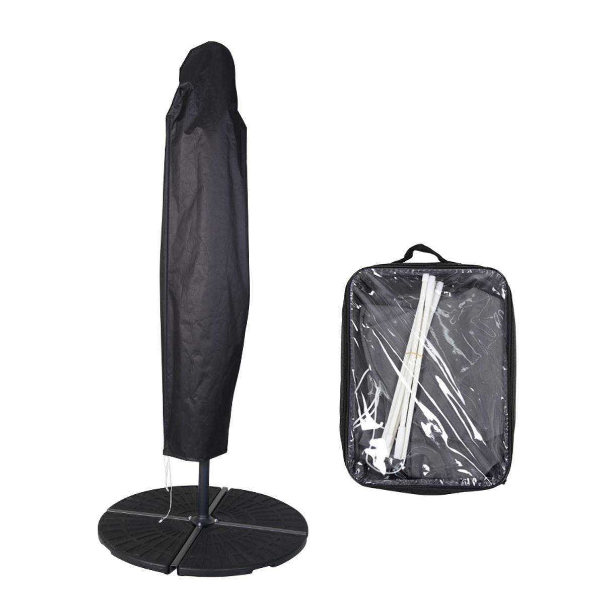 SCHIRMHÜLLE Ampelschirm 3M Dunkelgrau - Dunkelgrau, Textil (52/190/52cm) - SVITA