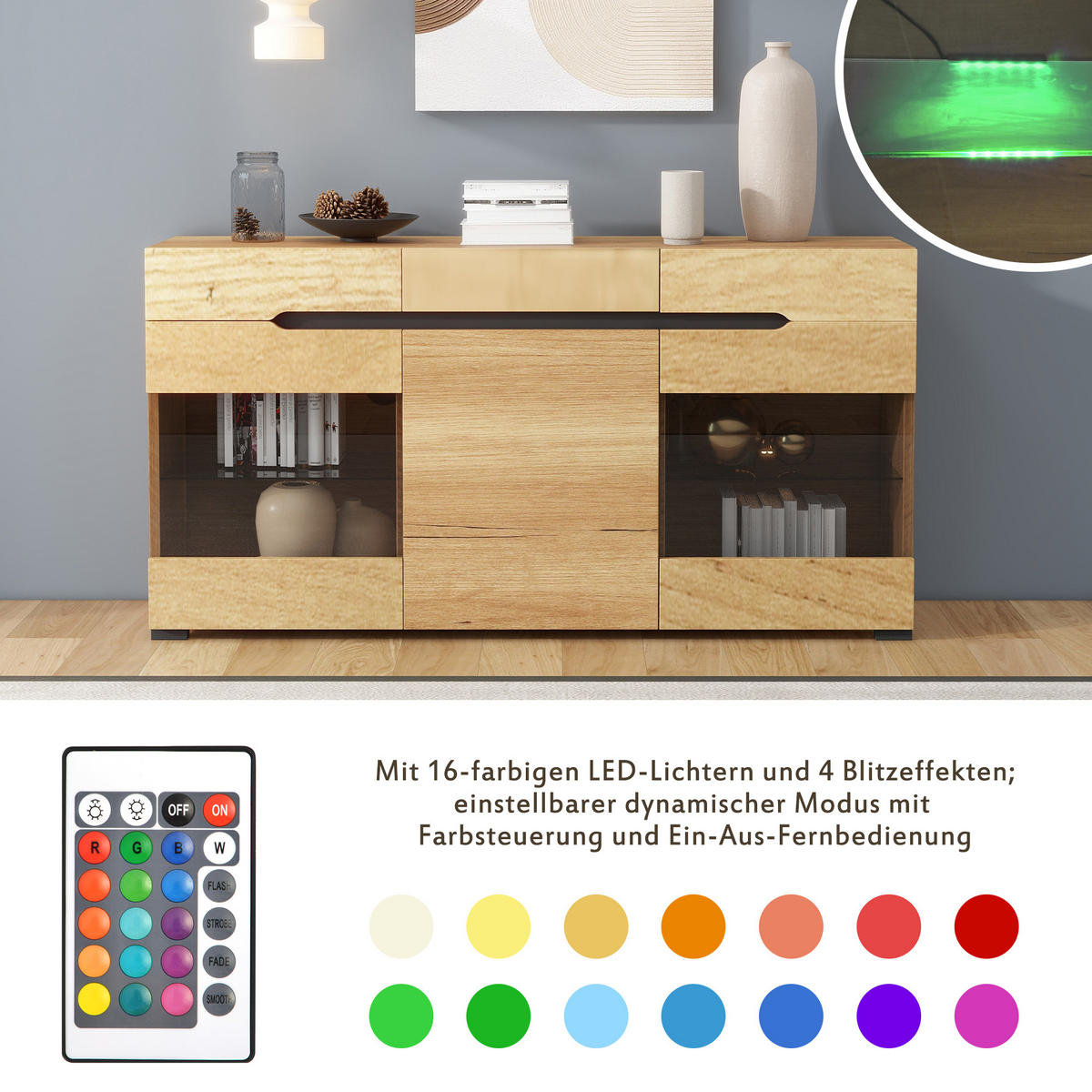 SIDEBOARD Braun 140/35/80 cm - Braun, Holzwerkstoff (35/80/140cm) - Urban Meuble