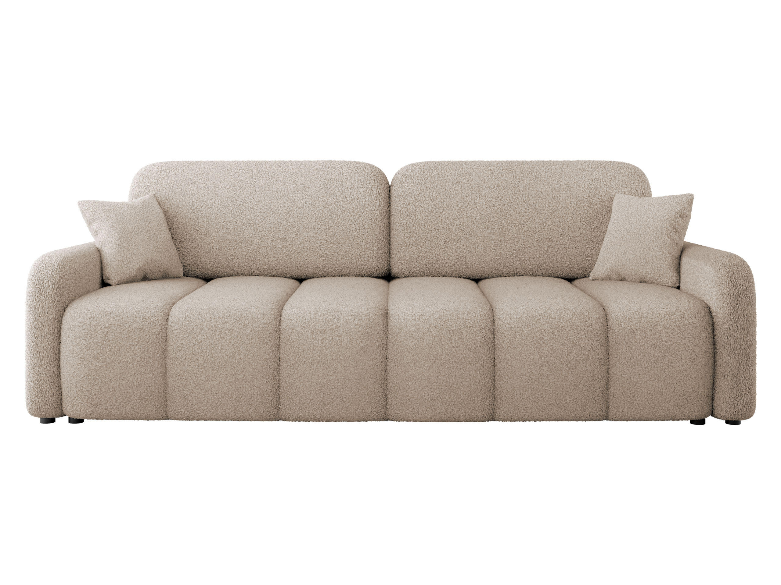 SCHLAFSOFA Carlos Boucle - Beige/Schwarz, Holz/Kunststoff (236/90/114cm) - MIRJAN24