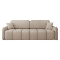 SCHLAFSOFA Carlos Boucle - Beige/Schwarz, Holz/Kunststoff (236/90/114cm) - MIRJAN24