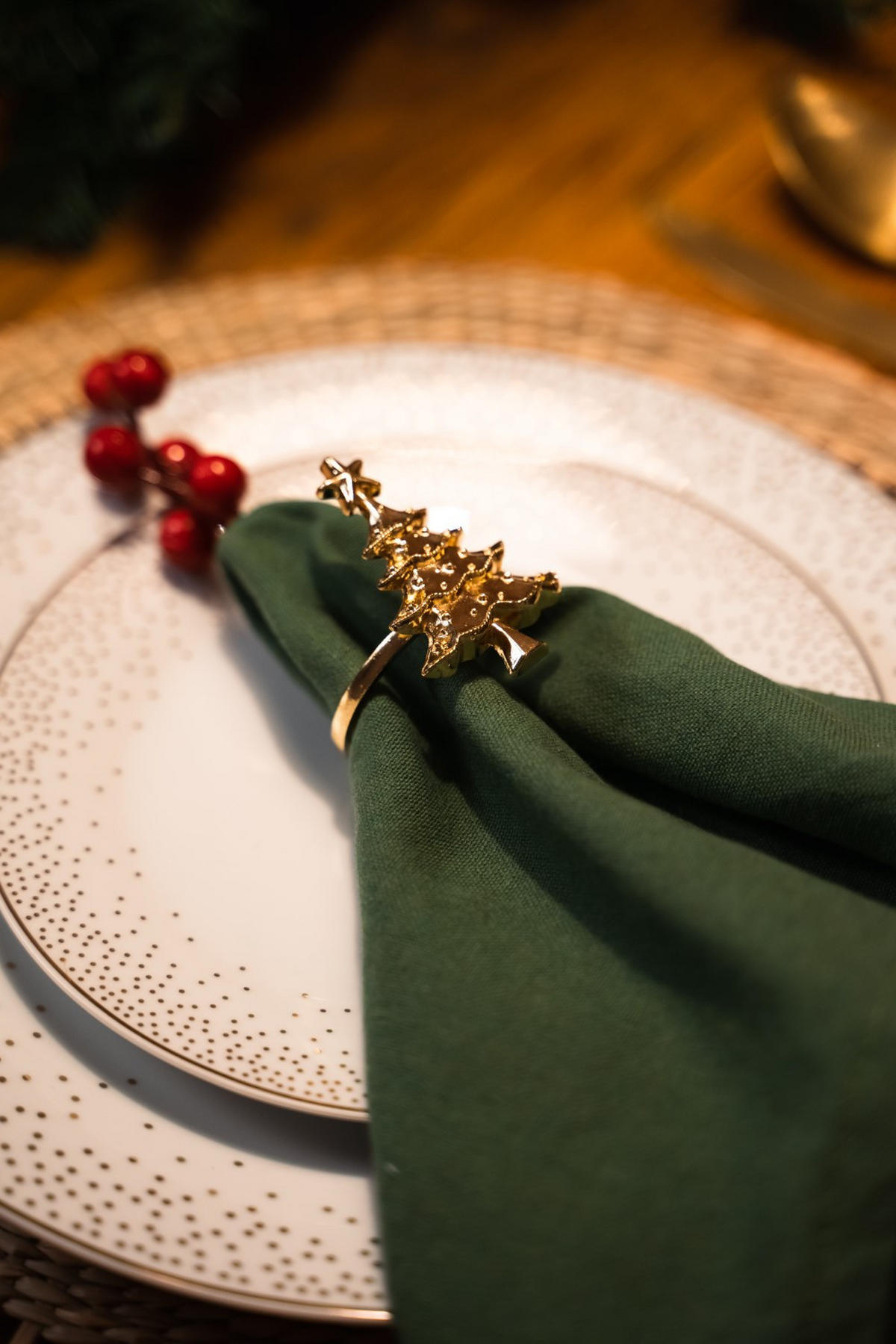 SERVIETTENRING Weihnachtsbaum 2er-Set - Goldfarben, Metall (4.8/6.4/5.5cm) - Atmosphera Createur d´interieur