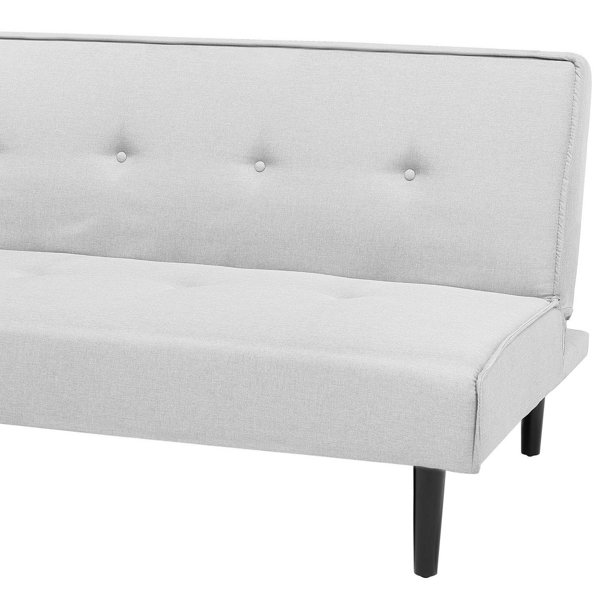 3-SITZER-SCHLAFSOFA Polyester Grau Visby - Hellgrau, Textil (180/80/92cm) - Beliani