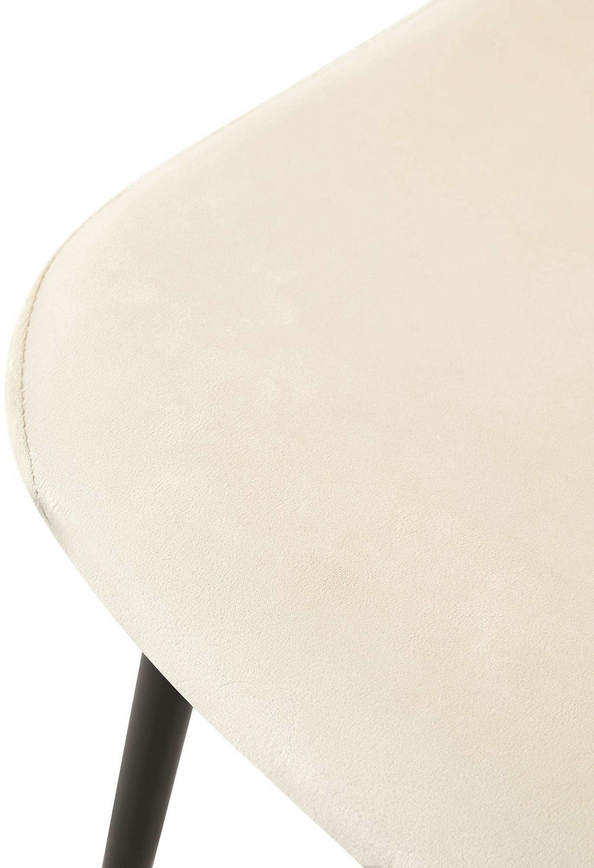 STUHL Samt Creme - Creme/Schwarz, Textil/Metall (44/88/54cm) - CLP