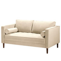 2-SITZER SOFA - Samt - Creme, Textil (150/80/86cm) - home24