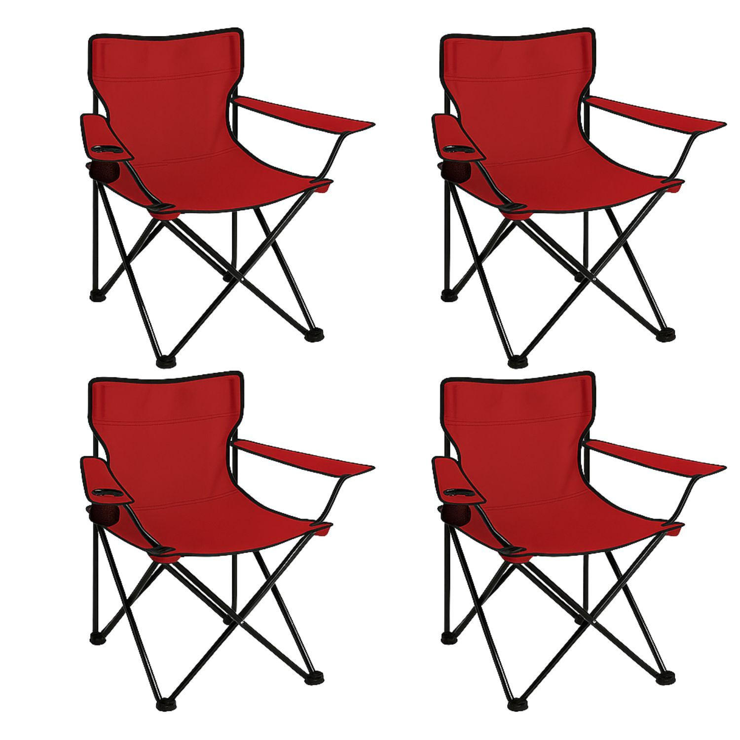 CAMPINGSTUHL FALTBAR 4er Set in Rot - Rot, Metall (50/80/50cm) - Coemo