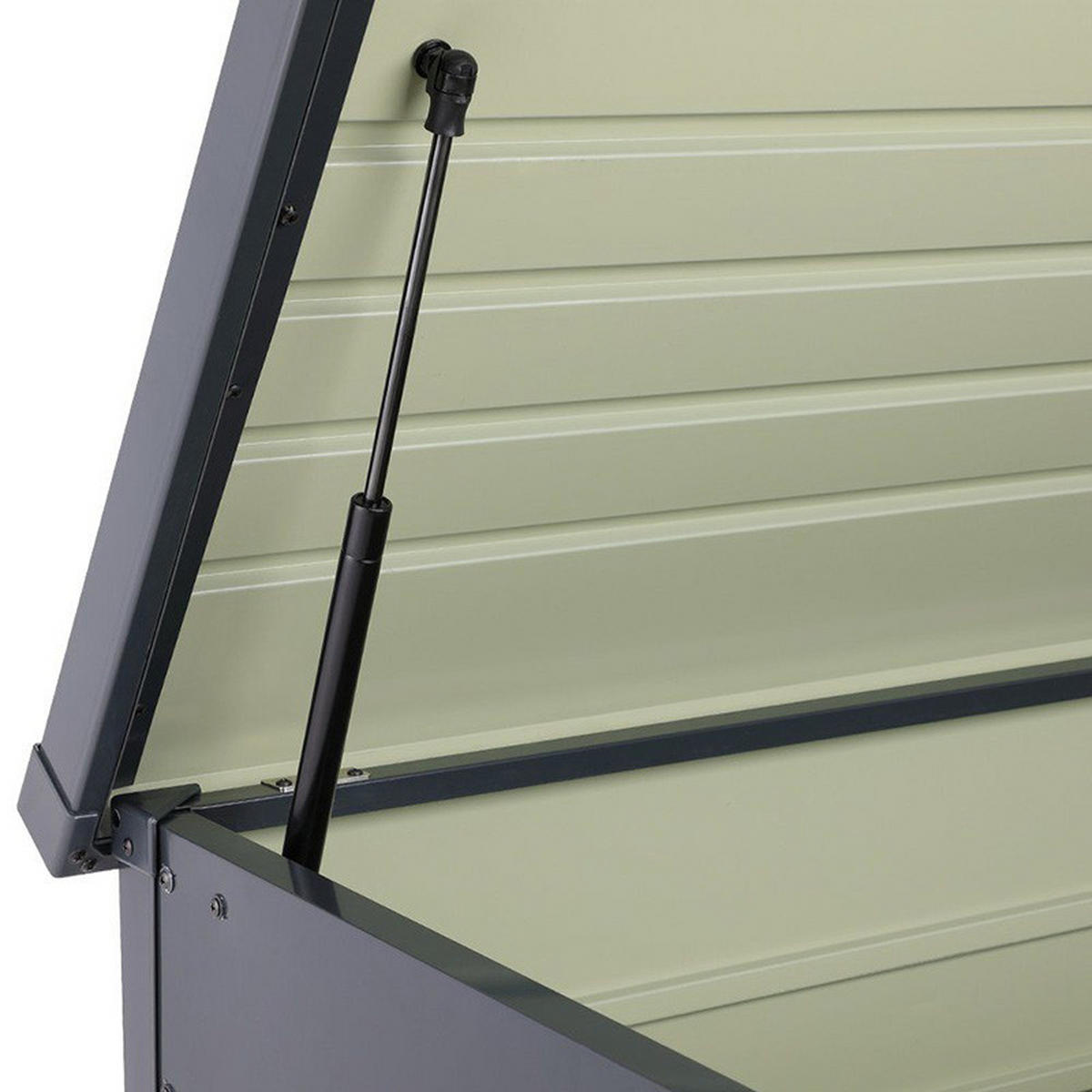 GARTENBOX Auflagenbox Kissenbox mit Schloss für Werkzeuge aus Metall in Schwarz in AußenGarten abschließbar 120 x 61 x 63 cm 20 kg - Schwarz, Metall (120/63/61cm) - Livingandhome