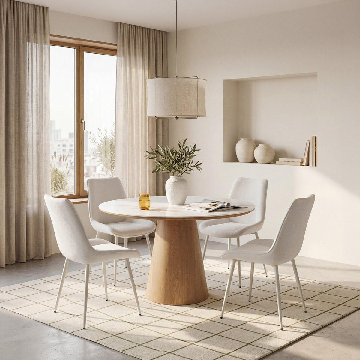 ESSZIMMERSTUHL Niro Beige 50 cm x 86 cm 4er-Set - Beige, Textil (50/86/58cm) - Klast Home