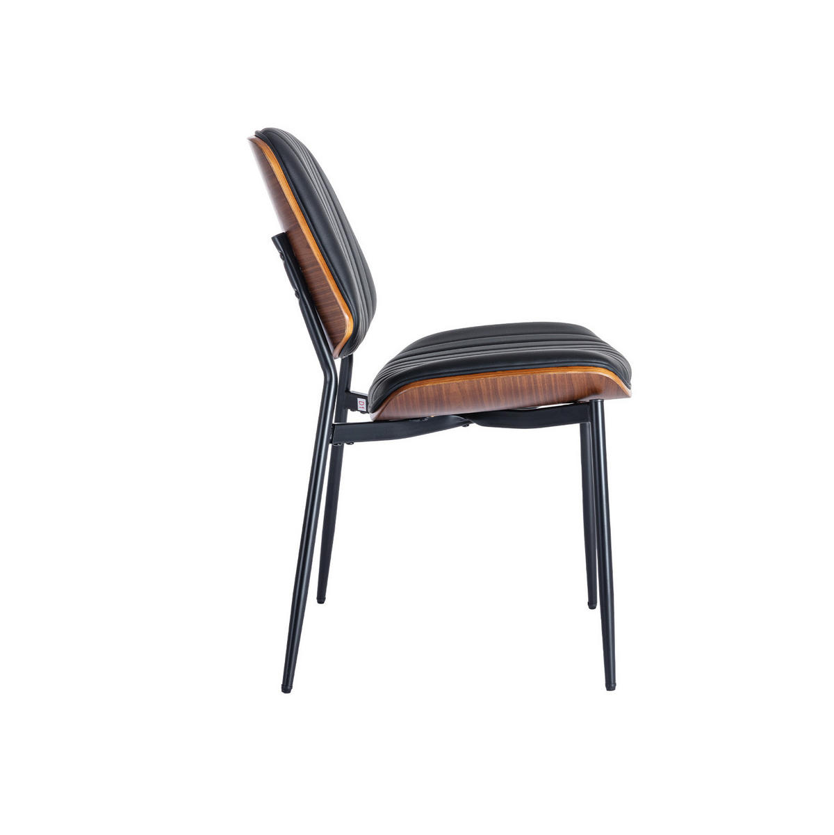 ESSZIMMERSTUHL 2er-Set Mid-Century PU-Leder Schwarz - Schwarz, Metall (48.3/83.3/57.4cm) - Meubliv