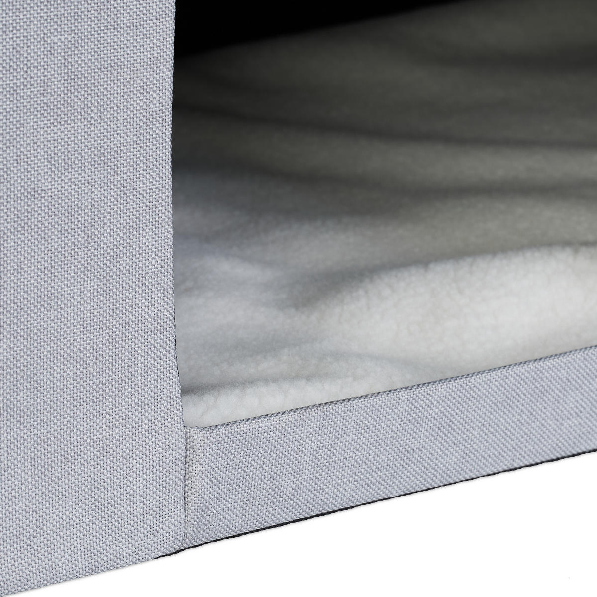 KATZENHÖHLE - Grau, Holzwerkstoff/Textil (72/40.5/40.5cm) - Relaxdays