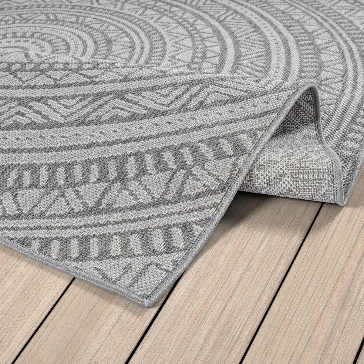 FLACHWEBTEPPICH Orientalisch BORNO Polypropylen Anthrazit 160 x 220 cm - Anthrazit, Textil (160/220cm) - KADIMA DESIGN
