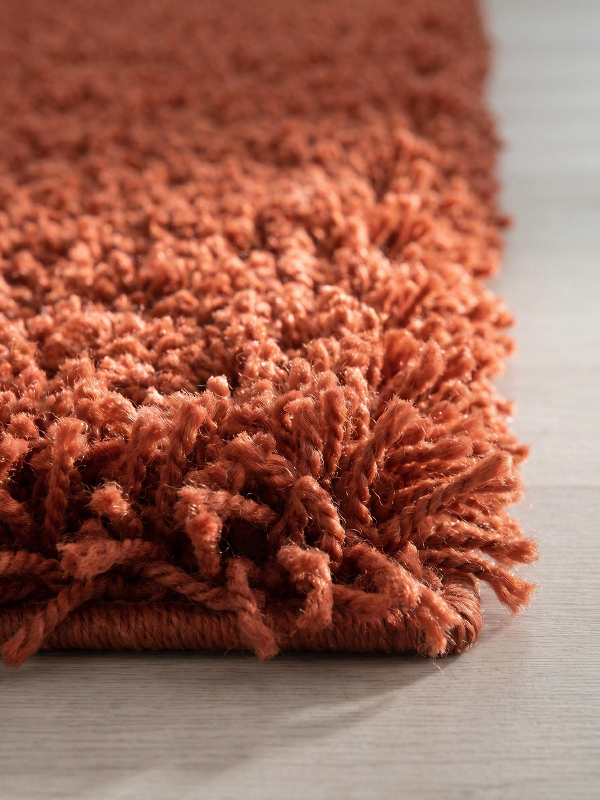HOCHFLORTEPPICH RHEIN, einfarbig, aus Polypropylen, Terrakotta, 60 x 110 cm - Orange, Textil (60/110cm) - KADIMA DESIGN