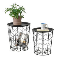 BEISTELLTISCHE Cerisey im 2er Set - Schwarz, Metall (40/40/45cm) - [en.casa]