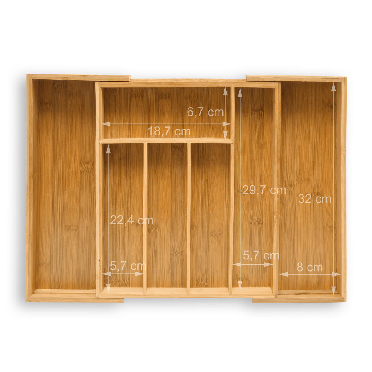 BESTECKKASTEN - Hellbraun, Holz (34/5/48cm) - Relaxdays