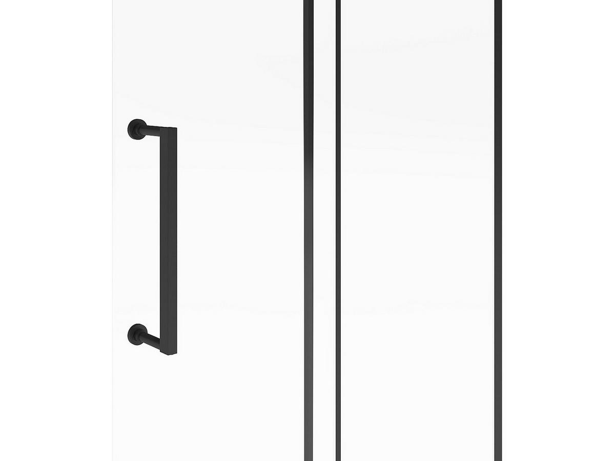 DUSCHTRENNWAND Seitenwand Schiebetür italienische Dusche - 120 x 200 cm - Metall - YOREM - Schwarz, Metall (120/200cm) - Vente-Unique