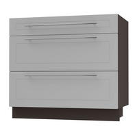 SCHUBLADENUNTERSCHRANK Kvantum D3A/90 90 / 50 / 82cm - Dunkelgrau/Grau, Holz/Holzwerkstoff (90/82/50cm) - Feldmann-Wohnen