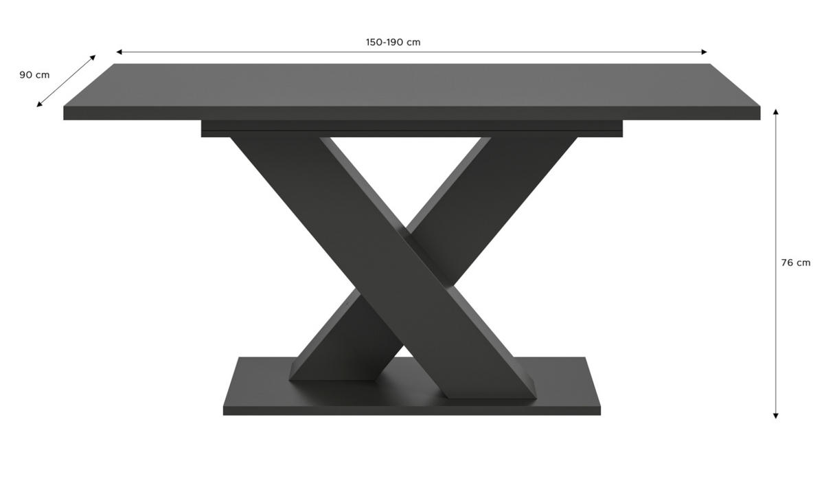 ESSTISCH grau 150 - 190 cm, Küchentisch ausziehbar - Grau, Holz/Holzwerkstoff (150/90/76cm) - Inn.Furn