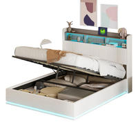 POLSTERBETT 140/190 cm Weiß mit LED-Beleuchtung und USB-Anschlüssen - Weiß, Holz (140/190cm) - SHOPENTRA