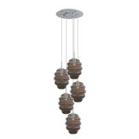 GALERIELEUCHTE Echos 5-flammig Rauch Ø 25cm - Anthrazit/Weiß, Glas (25/25/28cm) - s.luce