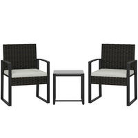BALKONOVÝ set 55/58/76 a 40/40/40 cm krémově šedý z oceli s polstry a skleněným stolkem - hnědá, kov - OKWISH