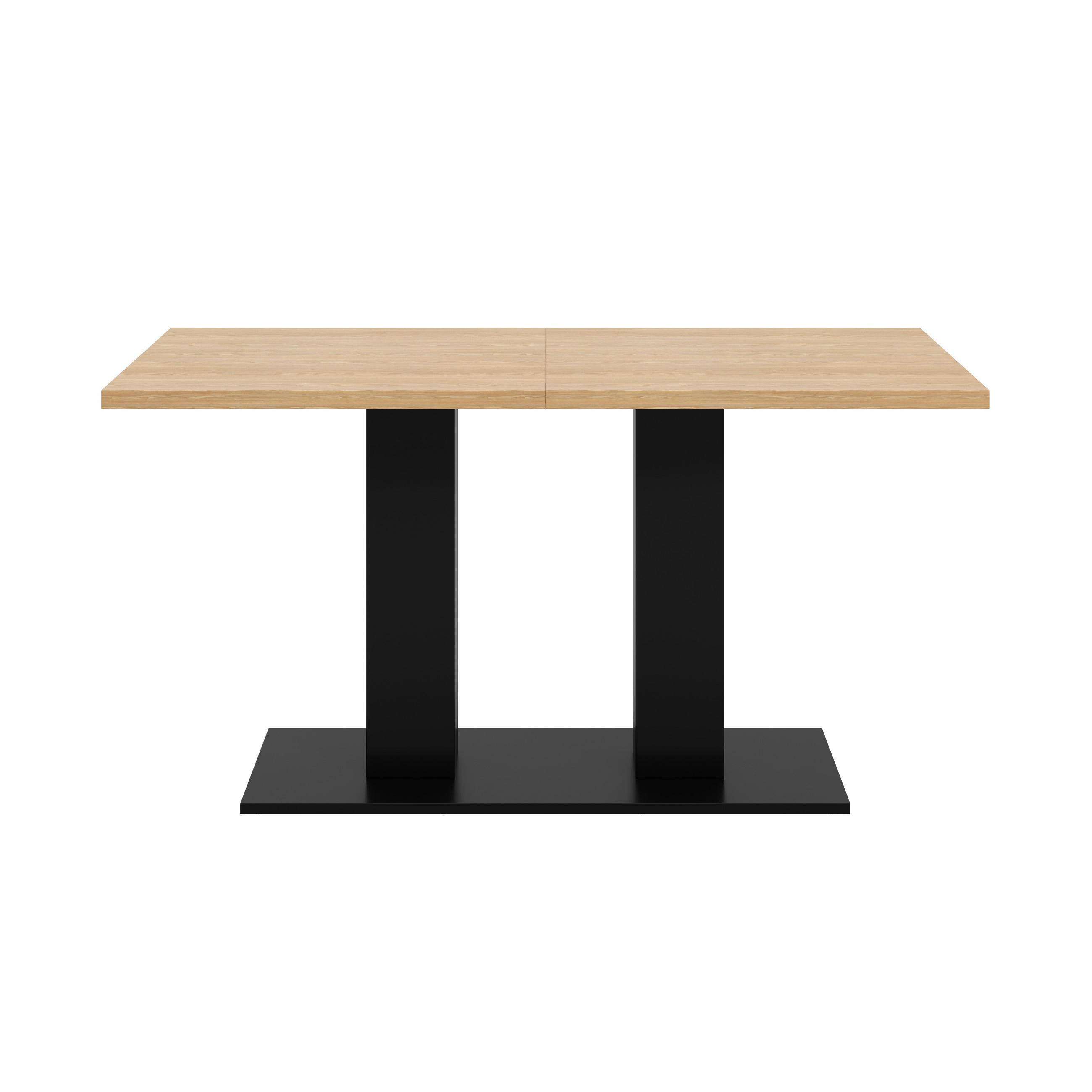 ESSTISCH 140/180/70 cm natur aus MDF mit Ausziehfunktion - Schwarz, Holzwerkstoff (180/70/75cm) - OKWISH