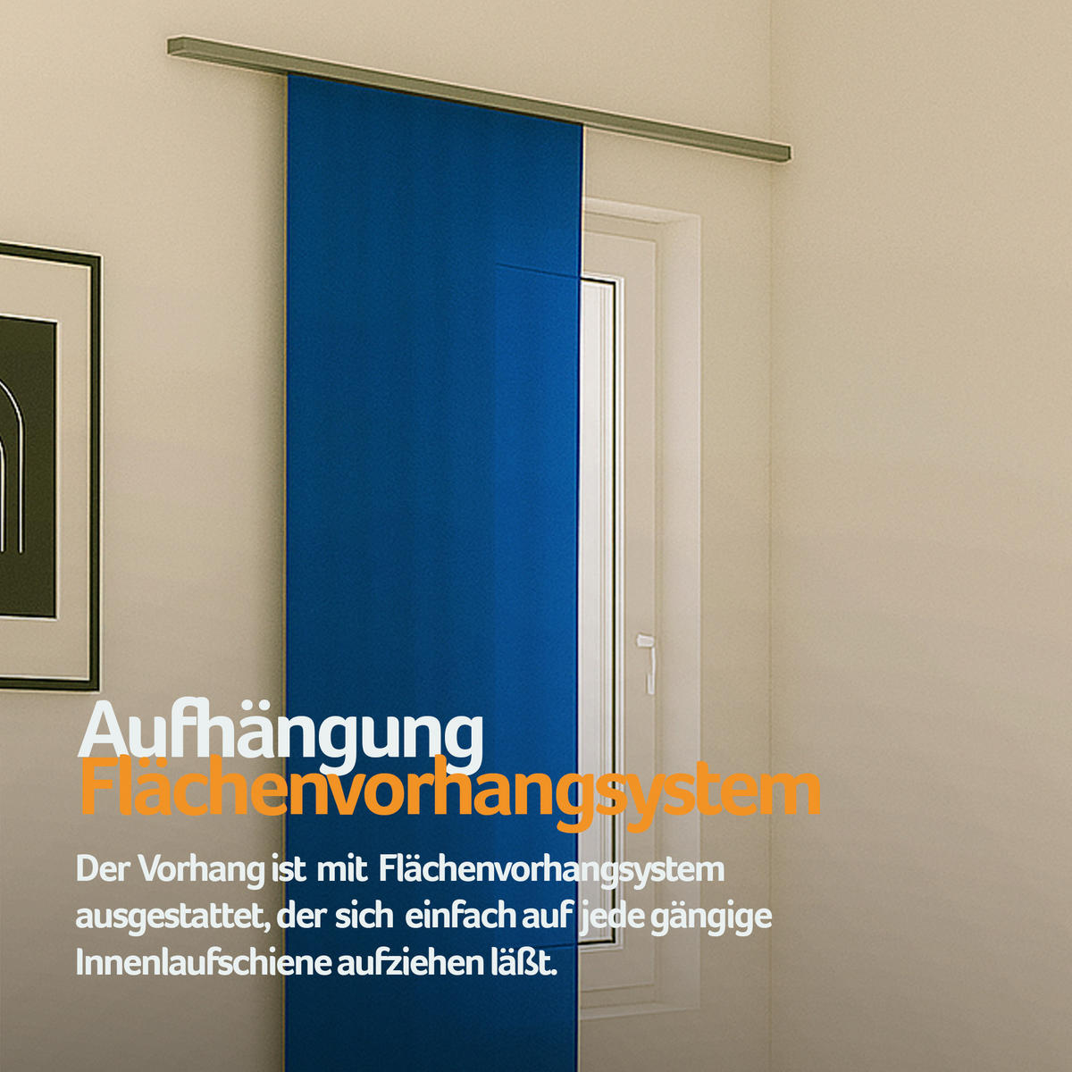 FLÄCHENVORHANG blickdicht 60x245 cm Blau ohne Technik - Blau, Textil (60/245cm)