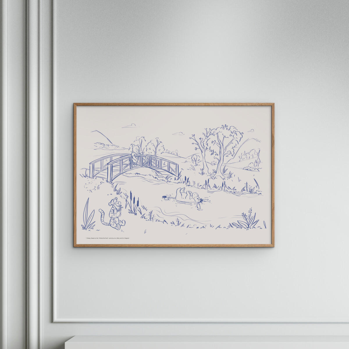 POSTER mit Rahmen Disney - Disney - Hundred Acre Peaceful Day - Eichefarben/Beige, Holz/Papier (50/70cm) - Poster&Frame