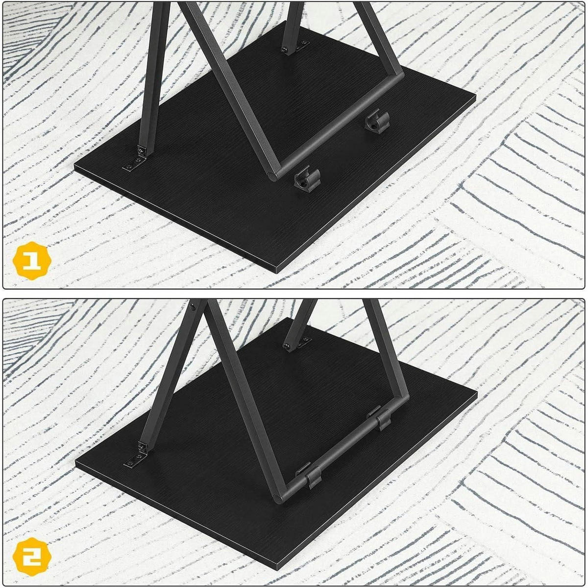BEISTELLTISCH Klappbar Schwarz Industriestil - Schwarz, Metall (36/48/66.5cm)