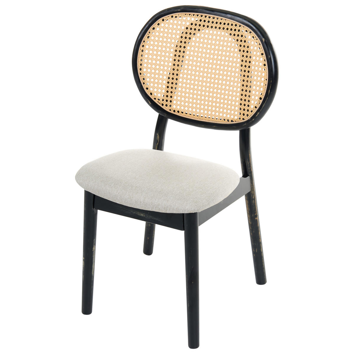 ŽIDLE sada 2 ks Dřevo Černá/Béžová Gaviota - černá, dřevo (49/88/55cm) - Beliani