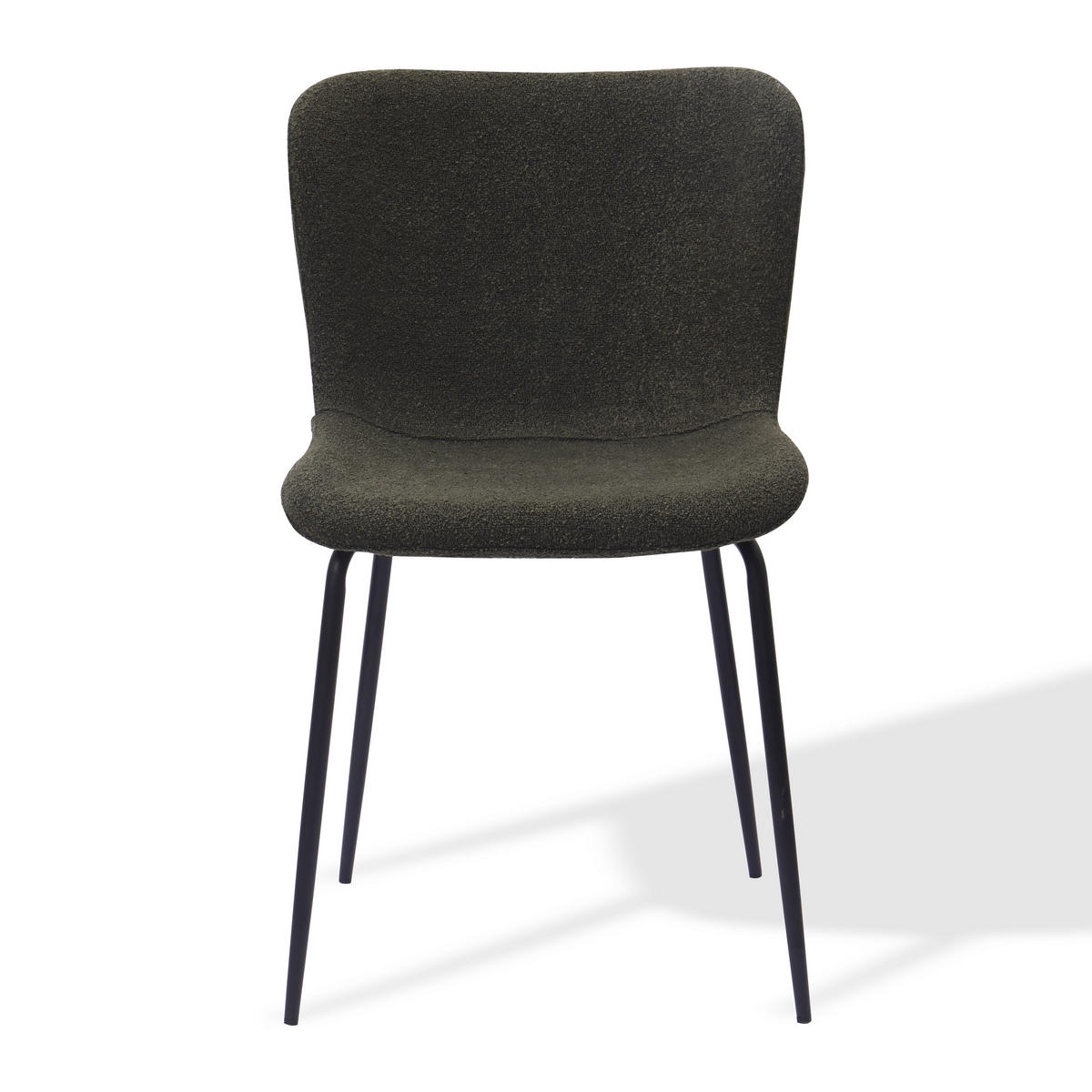 STUHL-SET DE-36870 2 Stück mit Stoffbezug und Metallbeinen Smaragdgrün - Dunkelgrün, Metall (48/80/55cm) - ComfortXL