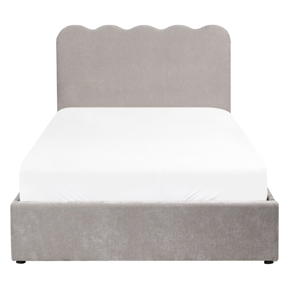 POSTEL s úložným prostorem 120/200 cm Žinylková látka Taupe Nanterre - šedohnědá, textil (120/200cm) - Beliani