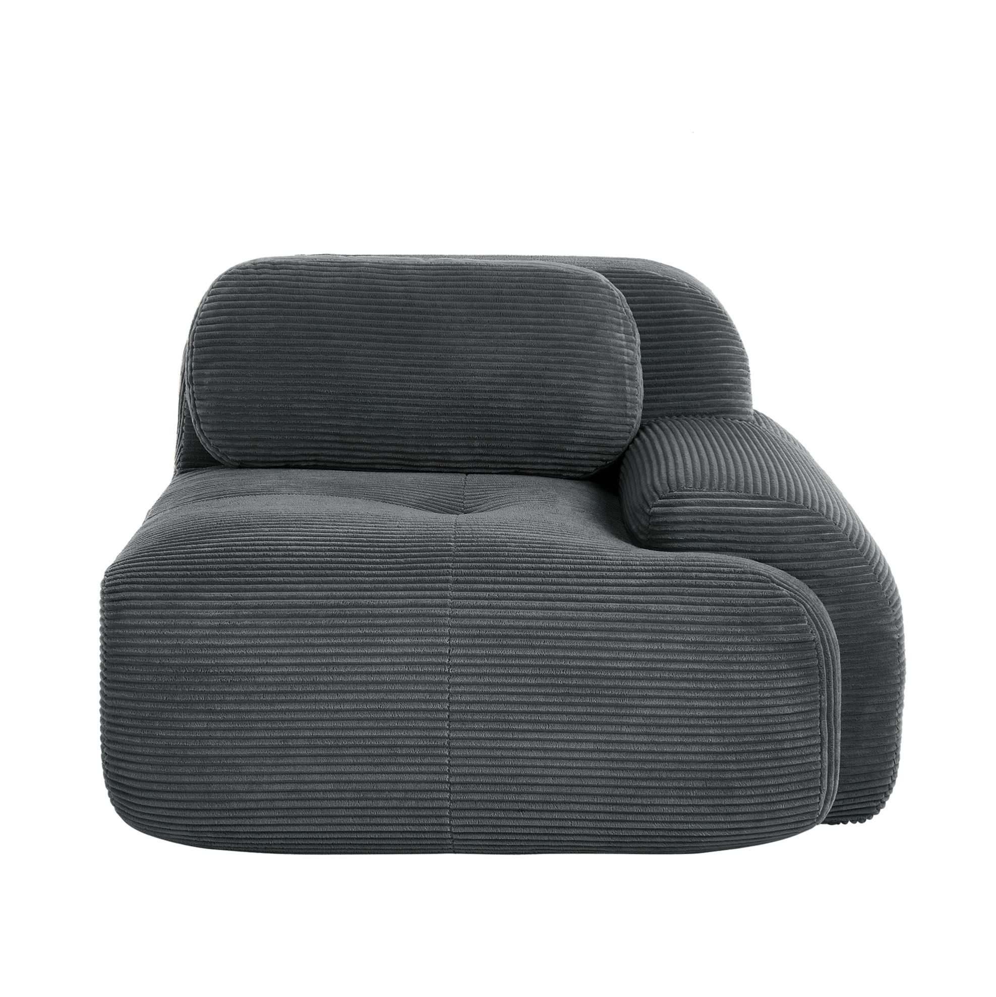 ECKSOFA 104/103/75 cm grau aus Cordstoff modular und montagefrei - Grau, Textil (103/104cm) - OKWISH