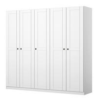 DREHTÜRENSCHRANK - Spanplatte - Alpinweiß - Weiß, Holzwerkstoff (226/210/54cm) - home24