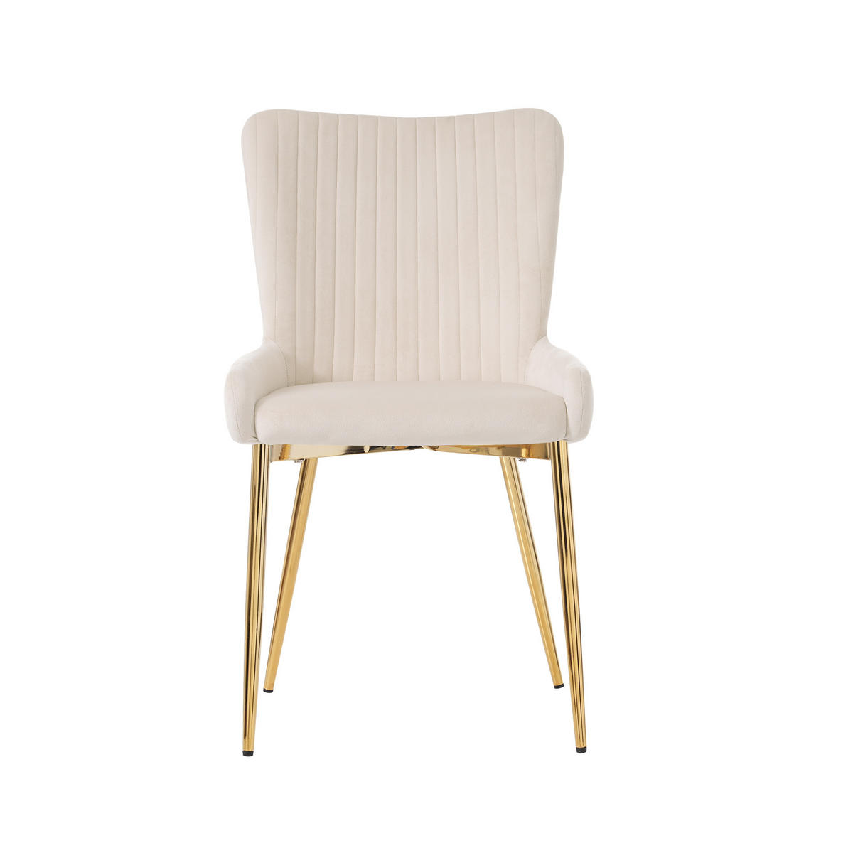 ARMLEHNSTUHL-SET DE-37030 4 Stück mit goldenen Metallbeinen Beige - Beige/Goldfarben, Metall (58/85/47cm) - ComfortXL
