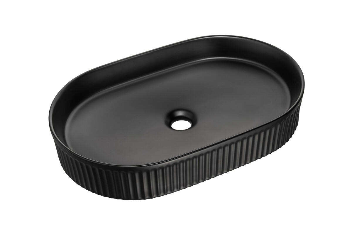 AUFSATZWASCHBECKEN 56 cm - BEYOND 3 BM289 in Schwarz/Matt - Schwarz, Keramik (56/10/36cm)