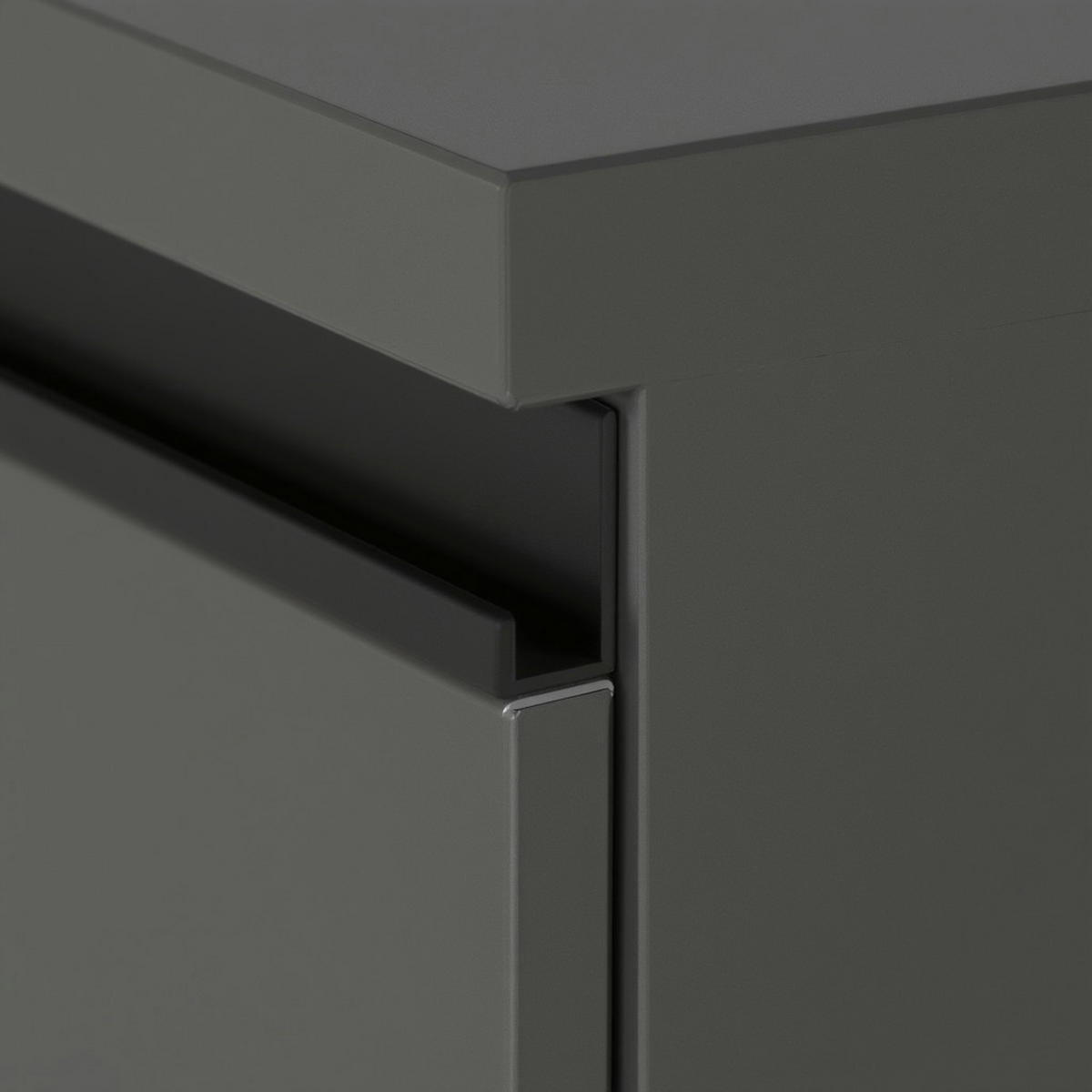 BÜRO-SET "Stuttgart" 3-teilig Soft-Close Graphit 273x120cm - Schwarz, Holzwerkstoff (273/120/40cm) - KADIMA DESIGN