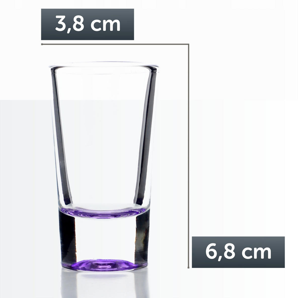 SCHNAPSGLÄSER, Mehrfarbig, 28 ml 12 Stück - Blau/Gelb, Glas (0.028L) - KADAX