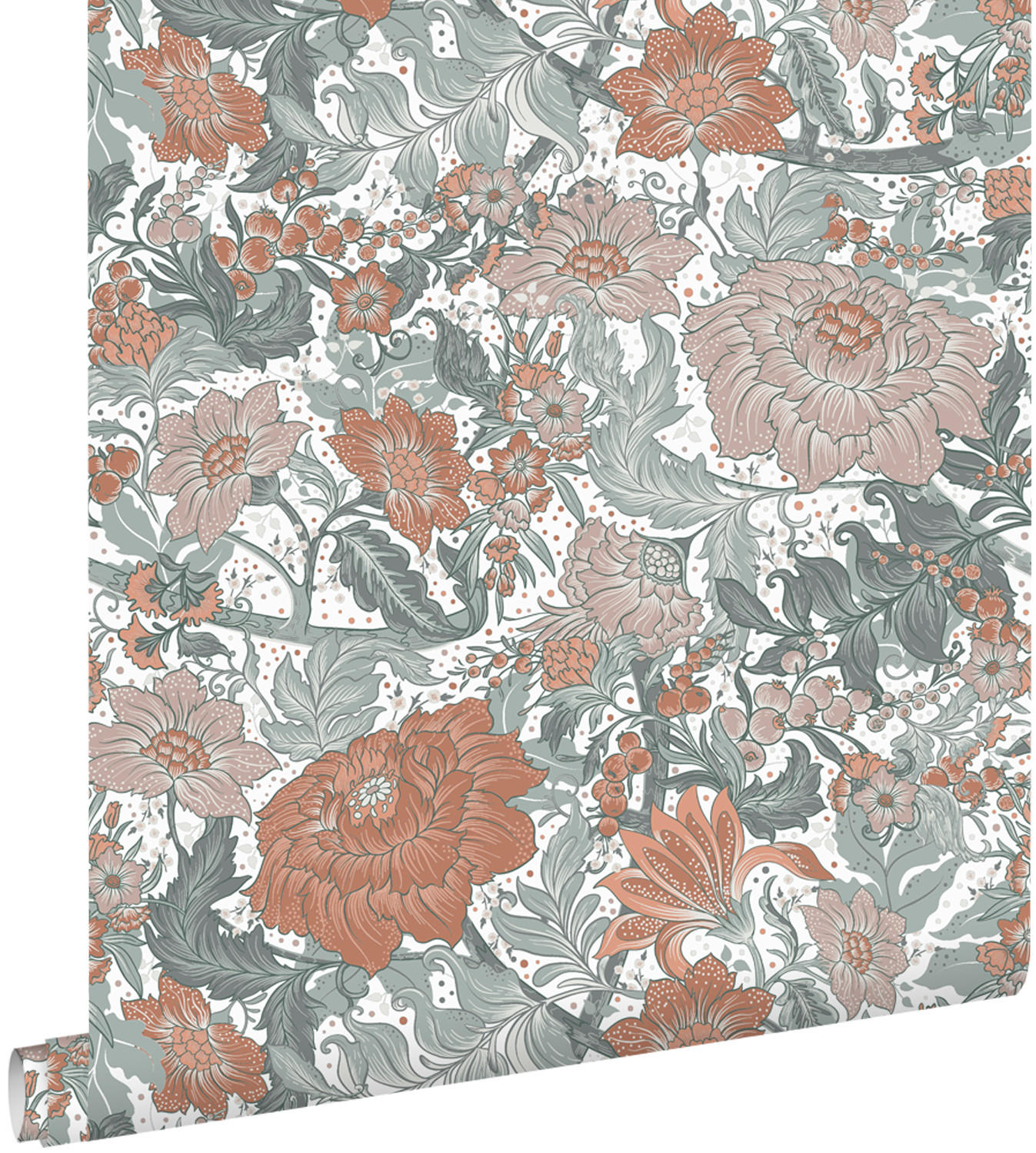 TAPETE Blumenmuster 50 x 900 cm - Blau, Papier (50/900cm) - ESTAhome