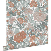 TAPETE Blumenmuster 50 x 900 cm - Blau, Papier (50/900cm) - ESTAhome