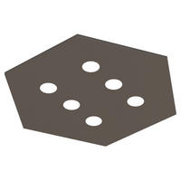 DECKENLEUCHTE River Hex X6 - Graubraun, Metall (70/80/4cm) - Lumicom