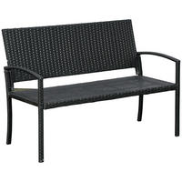 ZAHRADNÍ LAVIČKA pro 2 osoby, nosnost až 240 kg, černá, 122 x 60 x 85 cm - černá, plast (60/85/122cm) - Outsunny