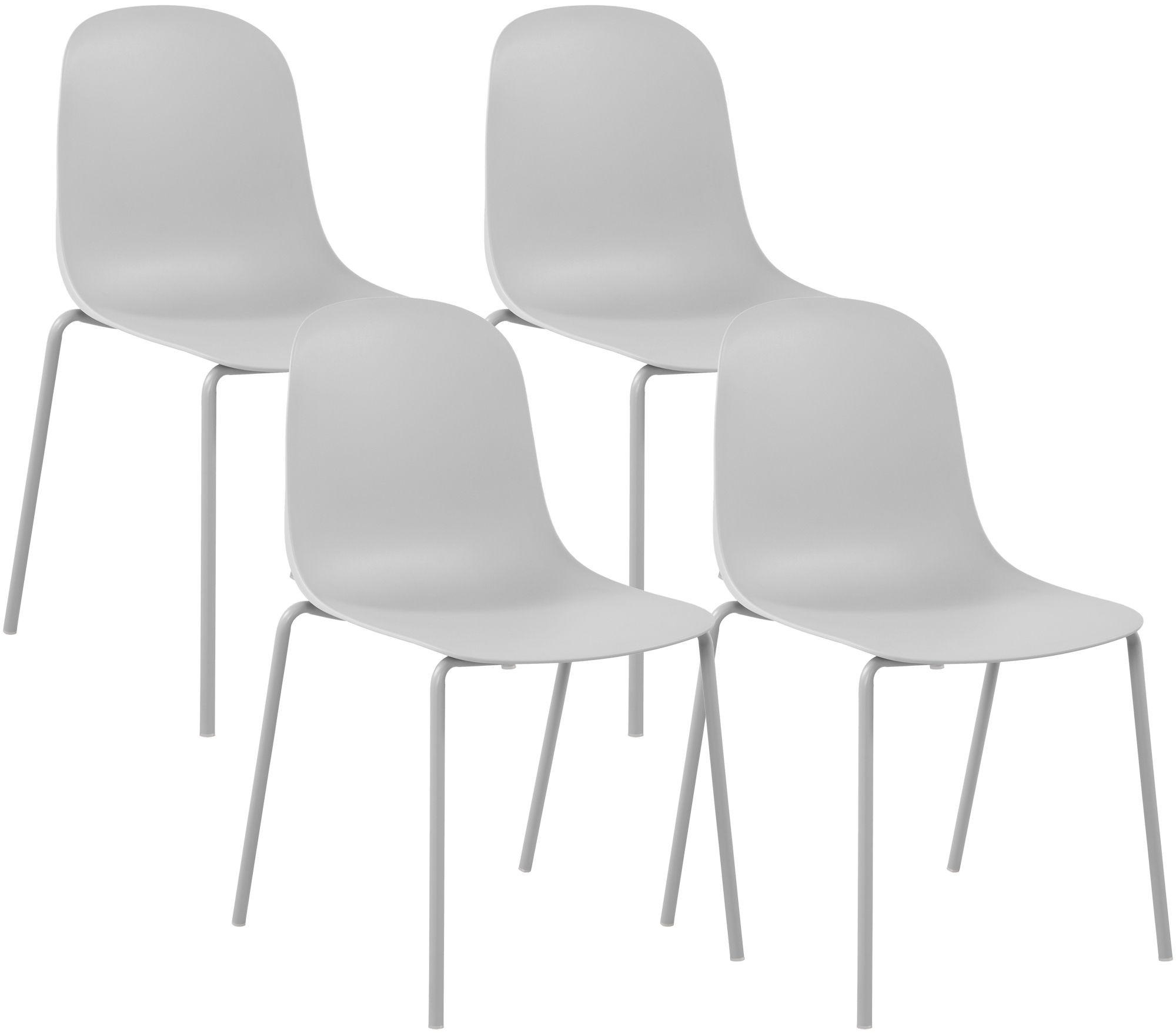 STAPELSTUHL 4 Kunststoff Hellgrau - Hellgrau, Kunststoff/Metall (51/85/55cm) - CLP