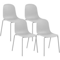 STAPELSTUHL 4 Kunststoff Hellgrau - Hellgrau, Kunststoff/Metall (51/85/55cm) - CLP